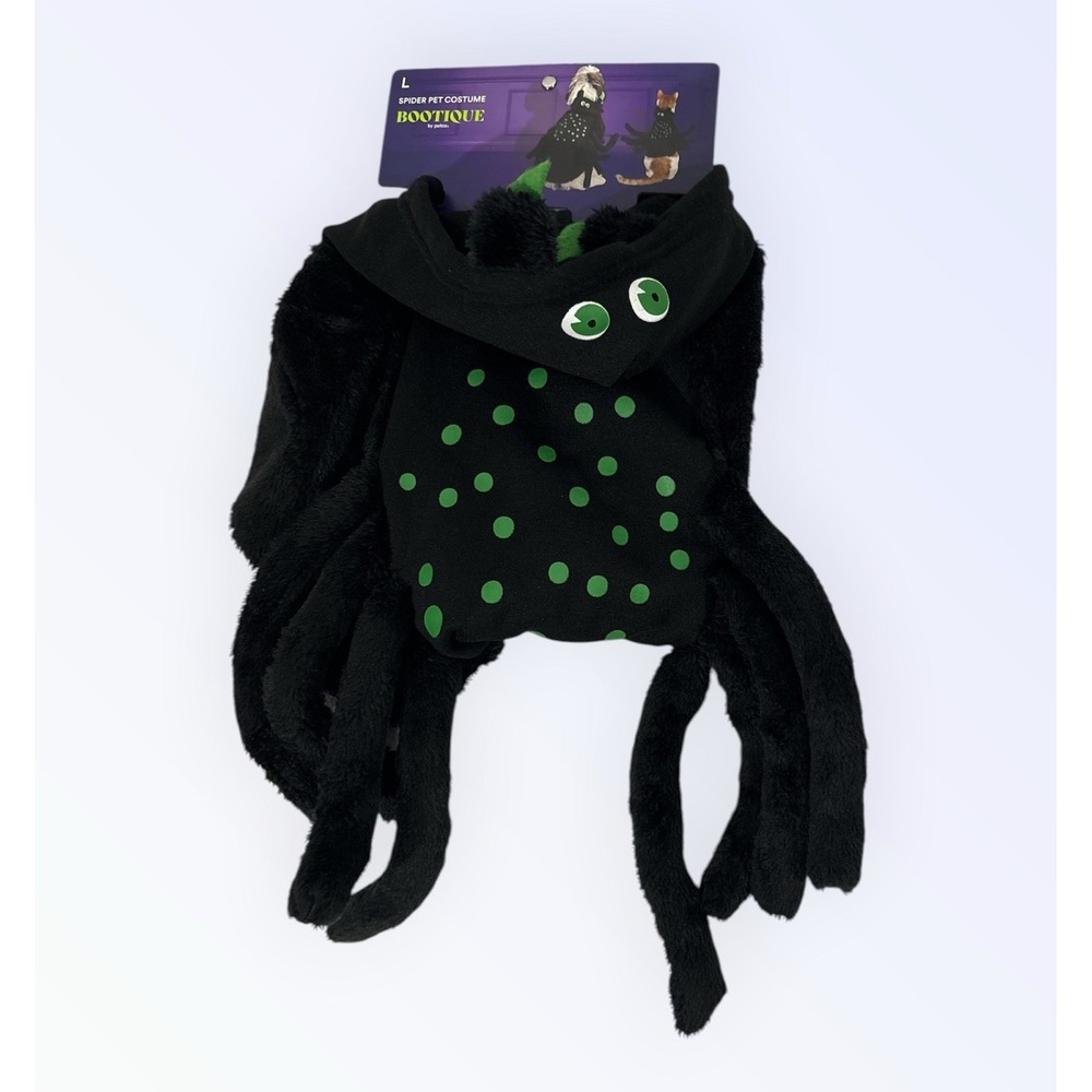 Bootique Petco Dog Halloween Black/Green Spider Costume Size LARGE